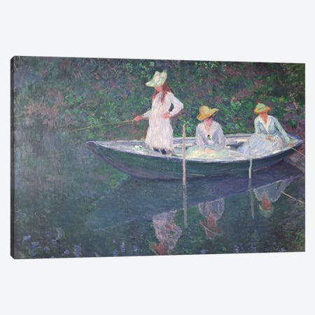The Boat at Giverny, c.1887  Canvas Print #BMN508} by Claude Monet Canvas Art Print