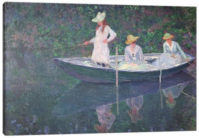 The Boat at Giverny, c.1887  Canvas Art Print - Rowboat Art