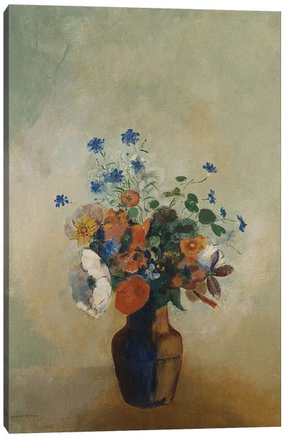 Wild Flowers, c.1902  Canvas Art Print - Odilon Redon