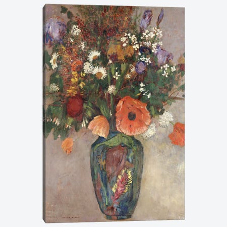 Bouquet of Flowers in a Vase Canvas Print #BMN5092} by Odilon Redon Canvas Wall Art