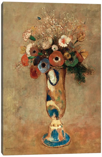 Vase of Flowers, 1912  Canvas Art Print - Odilon Redon