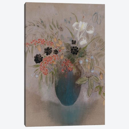 Flowers in a Vase  Canvas Print #BMN5097} by Odilon Redon Canvas Print