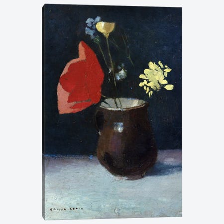 A Pitcher of Flowers Canvas Print #BMN5098} by Odilon Redon Canvas Art