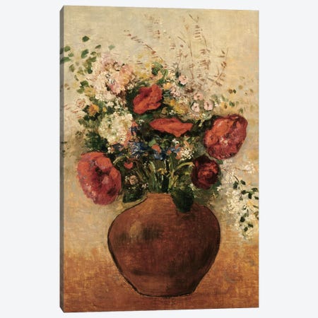 Vase of Flowers Canvas Print #BMN5099} by Odilon Redon Canvas Artwork