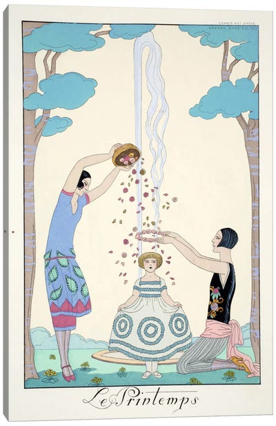 Spring, from 'Falbalas & Fanfreluches, Almanach des Modes Présentes Canvas Art Print