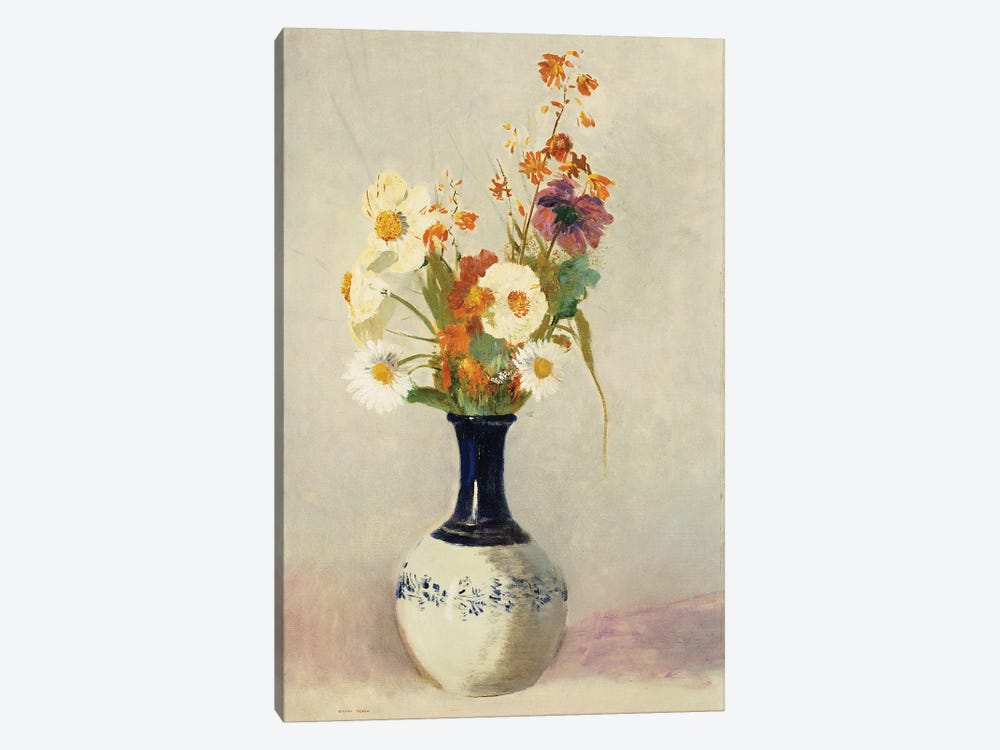 Flowers in a Vase by Odilon Redon 1-piece Canvas Wall Art