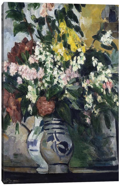 Two Vases of Flowers, c.1877  Canvas Art Print - Paul Cezanne