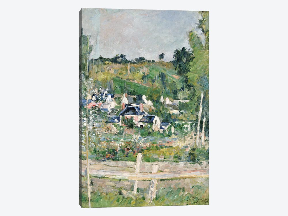 A View of Auvers-sur-Oise, The Fence, c.1873  by Paul Cezanne 1-piece Canvas Wall Art