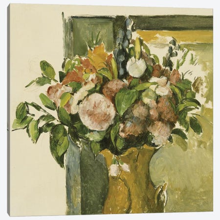 Flowers in a Vase  Canvas Print #BMN5109} by Paul Cezanne Canvas Wall Art
