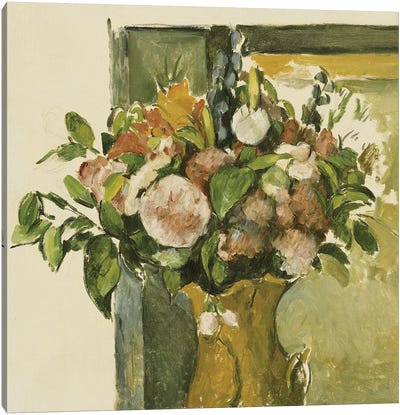 Flowers in a Vase  Canvas Art Print - Paul Cezanne