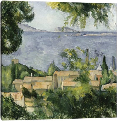 The Rooftops of l'Estaque, 1883-85  Canvas Art Print - Post-Impressionism Art