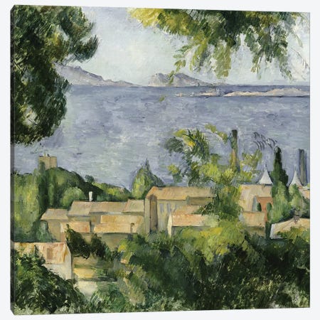 The Rooftops of l'Estaque, 1883-85  Canvas Print #BMN5110} by Paul Cezanne Art Print