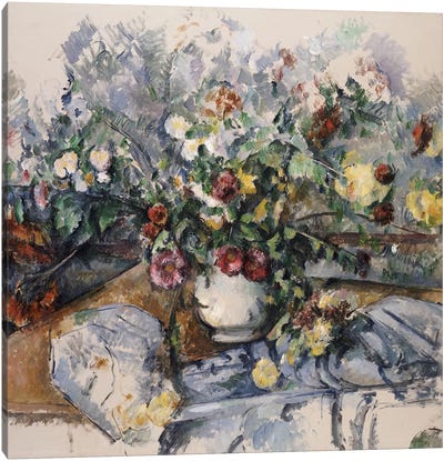 A Large Bouquet of Flowers, c.1892-95  Canvas Art Print - Paul Cezanne