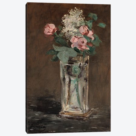 Flowers in a Crystal Vase  Canvas Print #BMN5112} by Edouard Manet Art Print