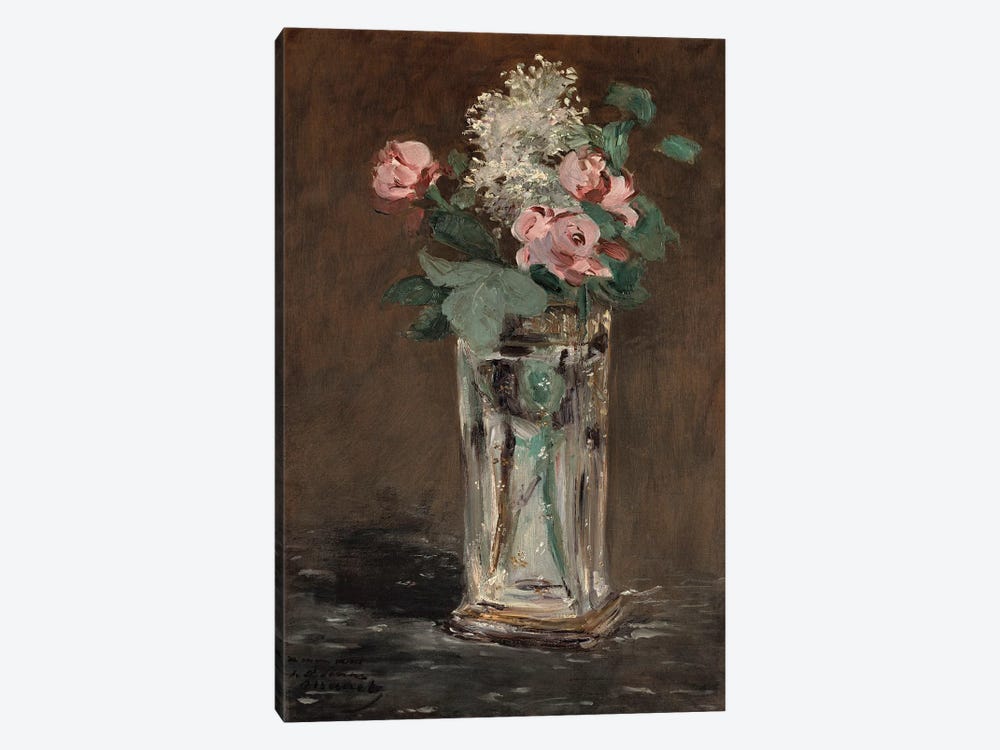 Flowers in a Crystal Vase  by Edouard Manet 1-piece Canvas Print