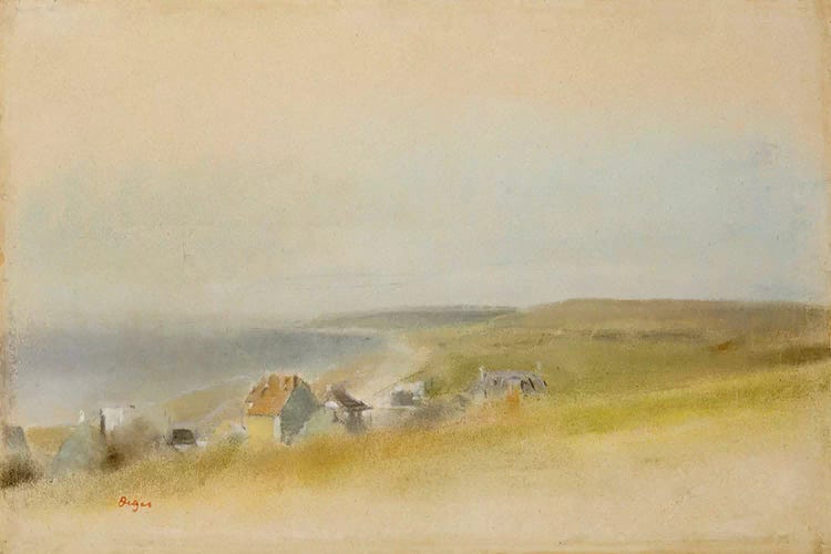 Houses on the Cliff Edge at Villers-sur-Mer, 1869  by Edgar Degas wall art