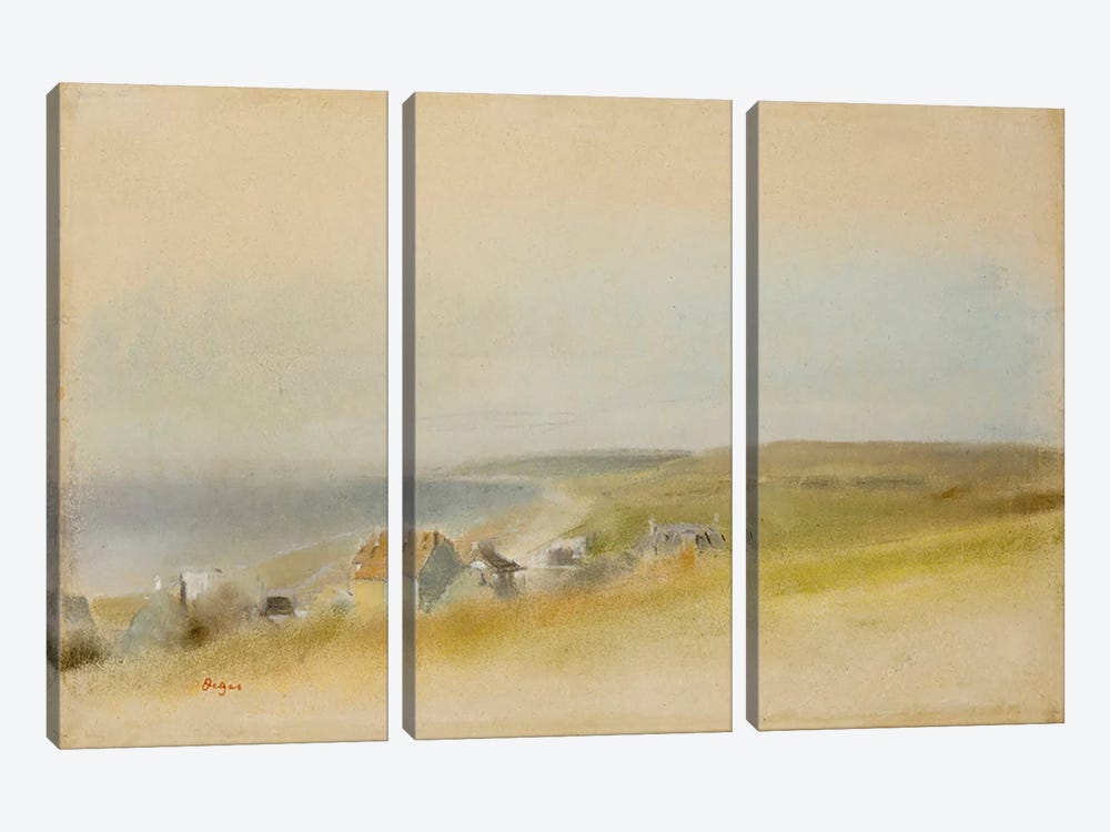 Houses on the Cliff Edge at Villers-sur-Mer, 1869  by Edgar Degas 3-piece Canvas Art Print