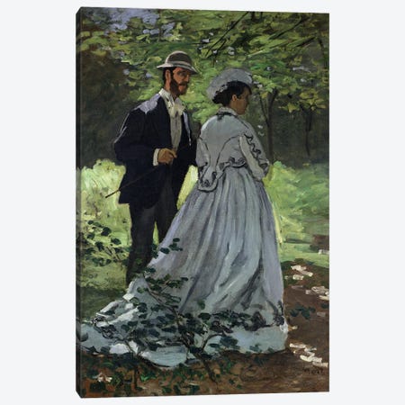 The Promenaders, or Claude Monet Bazille and Camille, 1865  Canvas Print #BMN511} by Claude Monet Canvas Wall Art