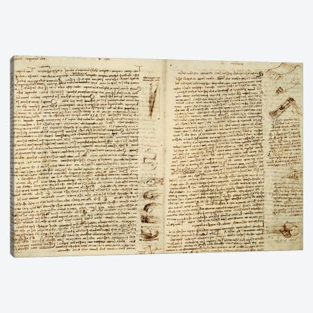 The Codex Hammer, 1508-12  Canvas Print #BMN5120} by Leonardo da Vinci Canvas Artwork