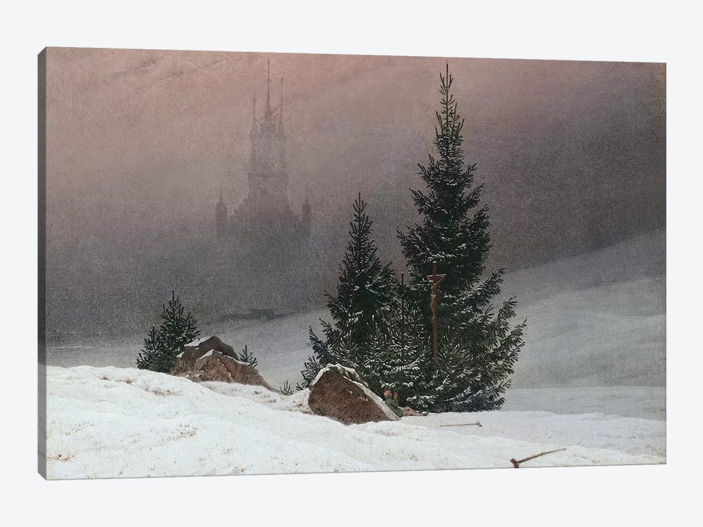 Winter Landscape with a Church, c.1811  by Caspar David Friedrich 1-piece Canvas Art