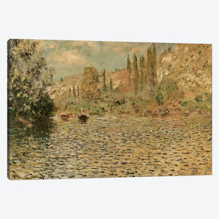 The Seine at Vetheuil  Canvas Print #BMN5140} by Claude Monet Canvas Wall Art