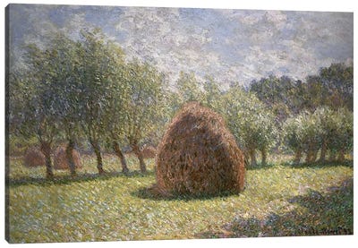 Haystacks at Giverny, 1893  Canvas Art Print - Claude Monet