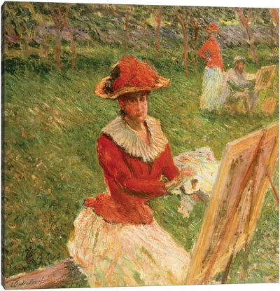 Blanche Hoschede Painting, 1892  Canvas Art Print - Claude Monet