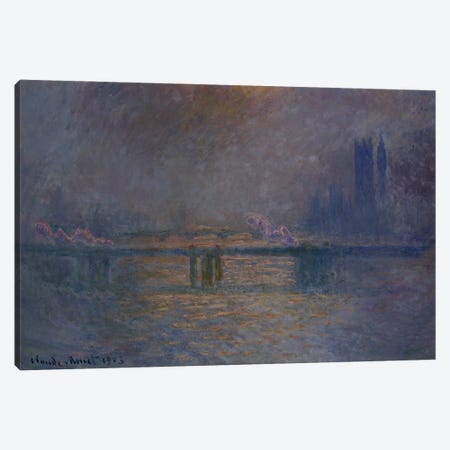 Charing Cross Bridge, The Thames, 1900-03  Canvas Print #BMN5148} by Claude Monet Canvas Artwork