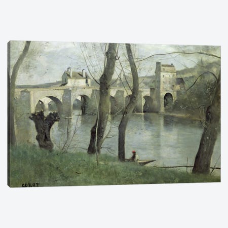 The Bridge at Mantes  Canvas Print #BMN514} by Jean-Baptiste-Camille Corot Canvas Print