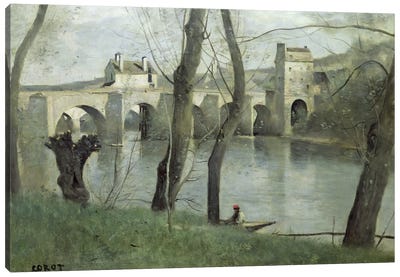 The Bridge at Mantes  Canvas Art Print