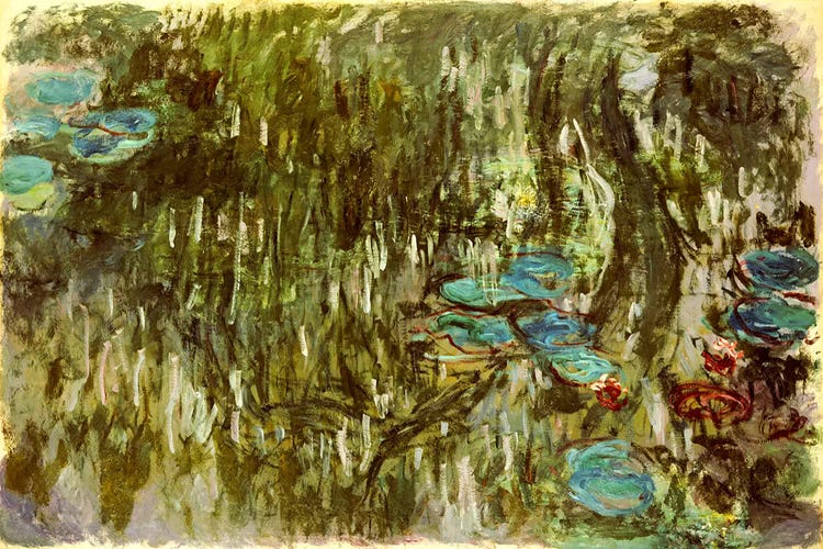 Water Lilies, Reflected Willow, c.1920  by Claude Monet wall art