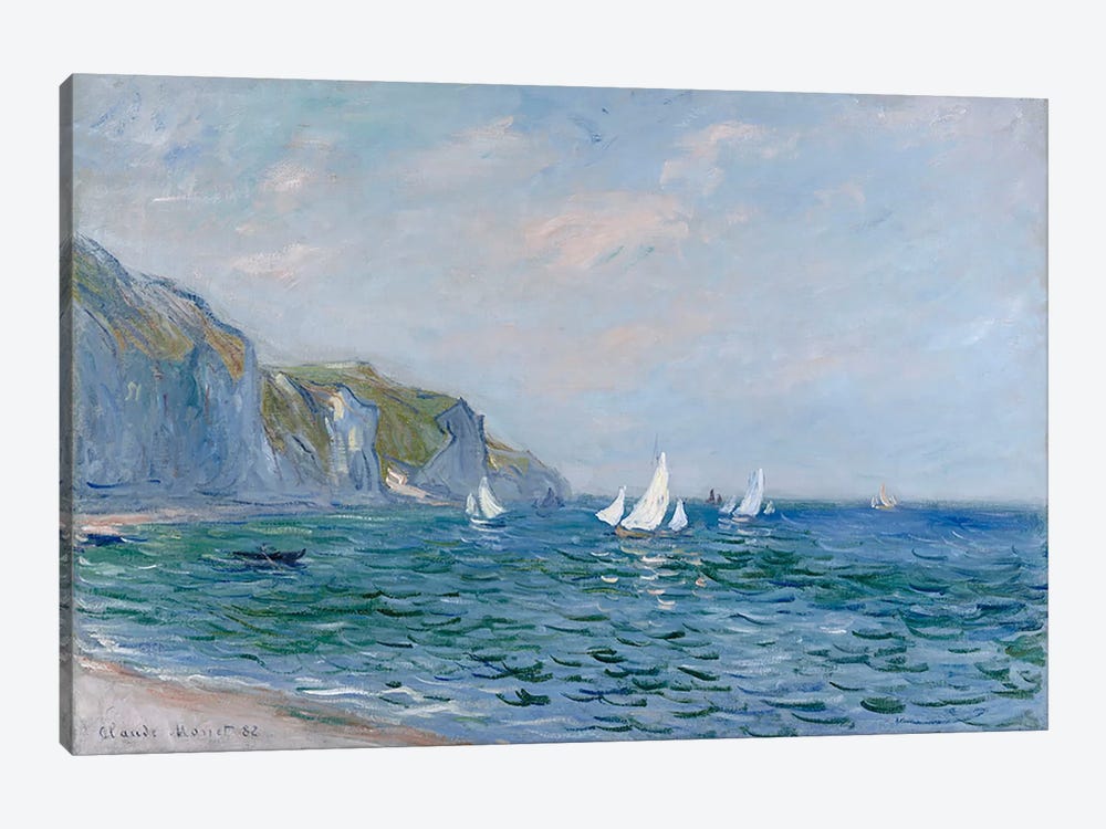 Cliffs and Sailboats at Pourville  1-piece Canvas Artwork
