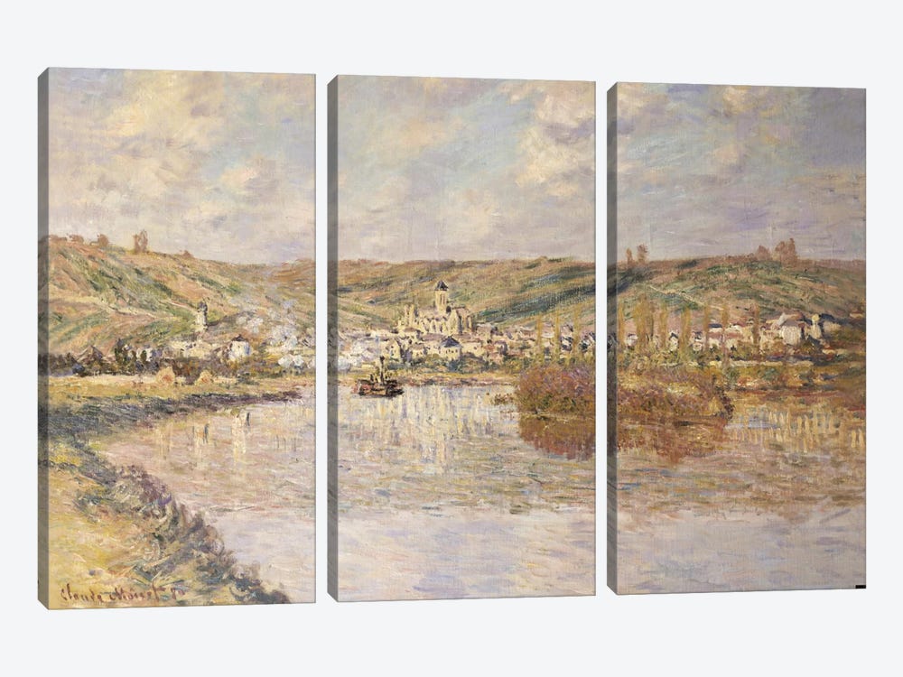 End of the Afternoon, Vetheuil  by Claude Monet 3-piece Canvas Art Print