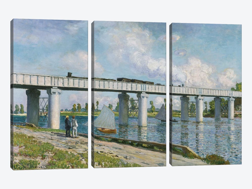 Railway Bridge at Argenteuil, 1873  3-piece Canvas Art
