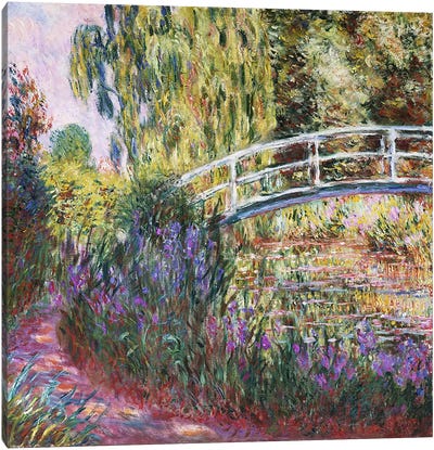 The Japanese Bridge, Pond with Water Lilies, 1900  Canvas Art Print - Flower Art