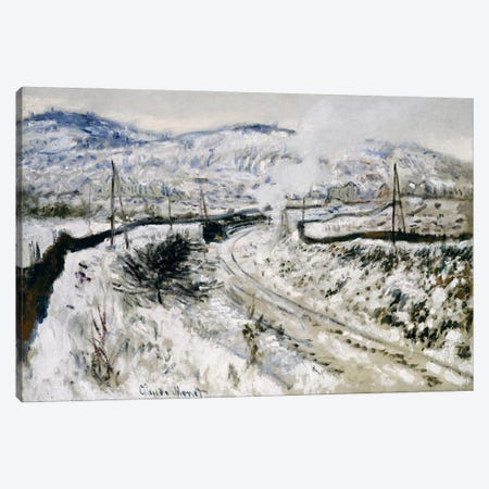 Train in the Snow at Argenteuil  Canvas Print #BMN5172} by Claude Monet Canvas Print