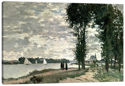 The Banks of the Seine at Argenteuil, 1872  Canvas Art Print - Claude Monet