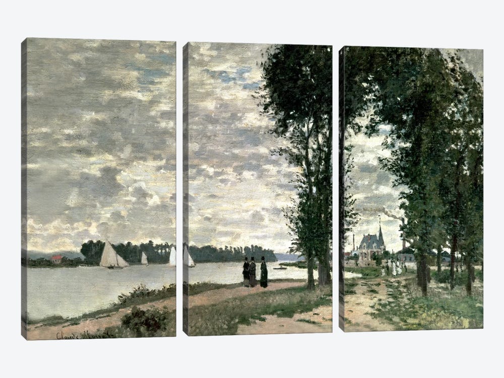 The Banks of the Seine at Argenteuil, 1872  by Claude Monet 3-piece Art Print