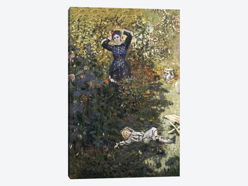 Camille and Jean in the Garden at Argenteuil  by Claude Monet 1-piece Canvas Art