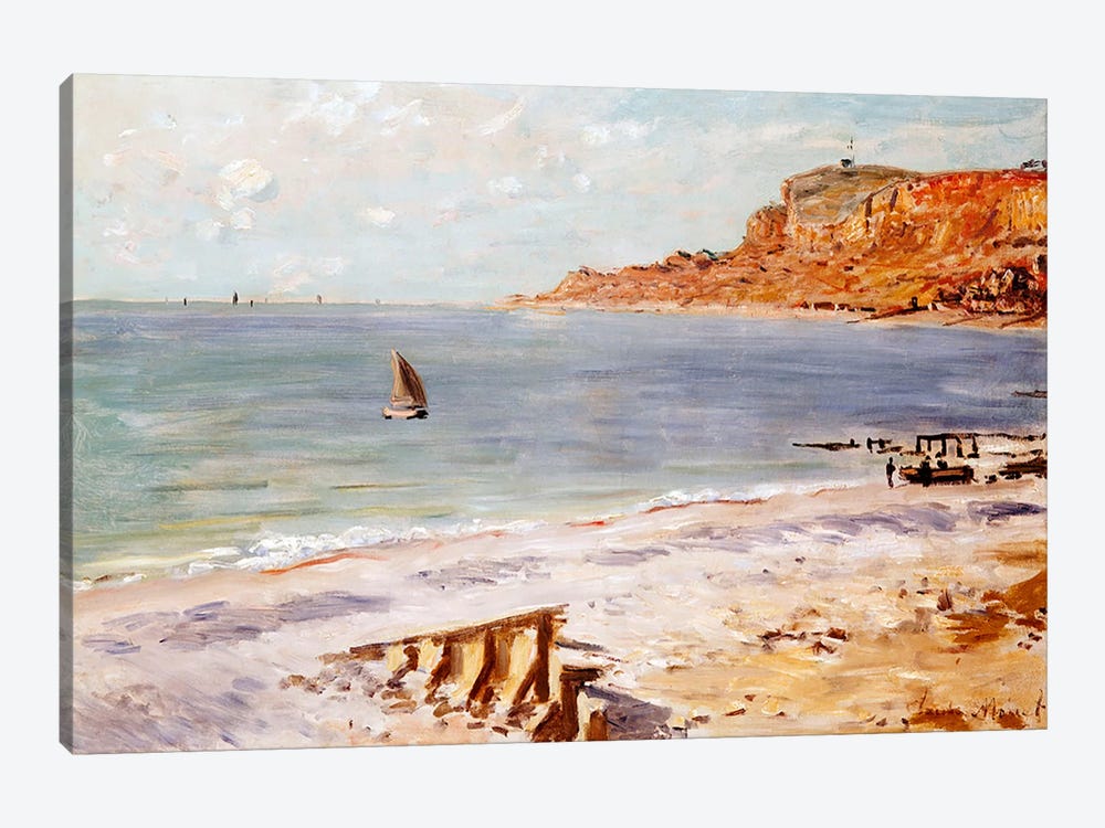 Vintage painting art claude monet artwork beach seaside canvas framed Sea France 