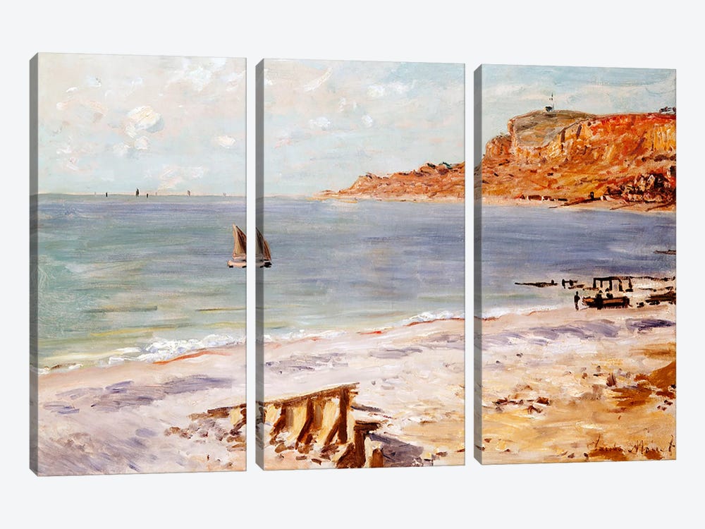 Seascape at Sainte-Adresse  3-piece Canvas Art Print