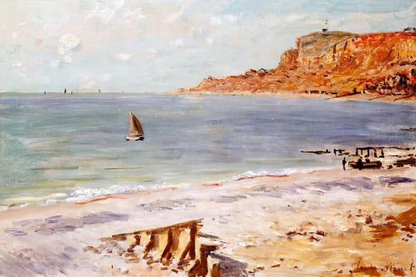 Claude Monet: Seascape at Sainte-Adresse  by Claude Monet
