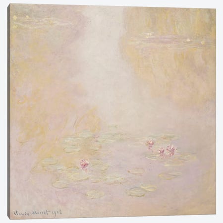 Water Lilies, Giverny, 1908  Canvas Print #BMN5183} by Claude Monet Canvas Artwork