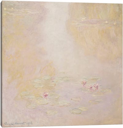 Water Lilies, Giverny, 1908  Canvas Art Print - All Things Monet