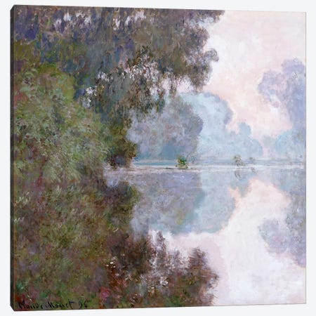 Morning on the Seine, near Giverny, 1896  Canvas Print #BMN5188} by Claude Monet Canvas Wall Art