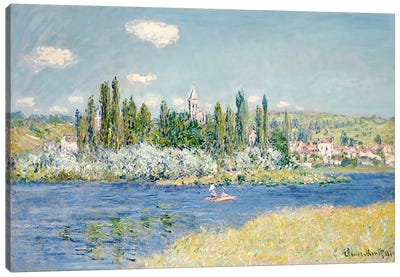 Vetheuil, 1880  Canvas Art Print - River, Creek & Stream Art