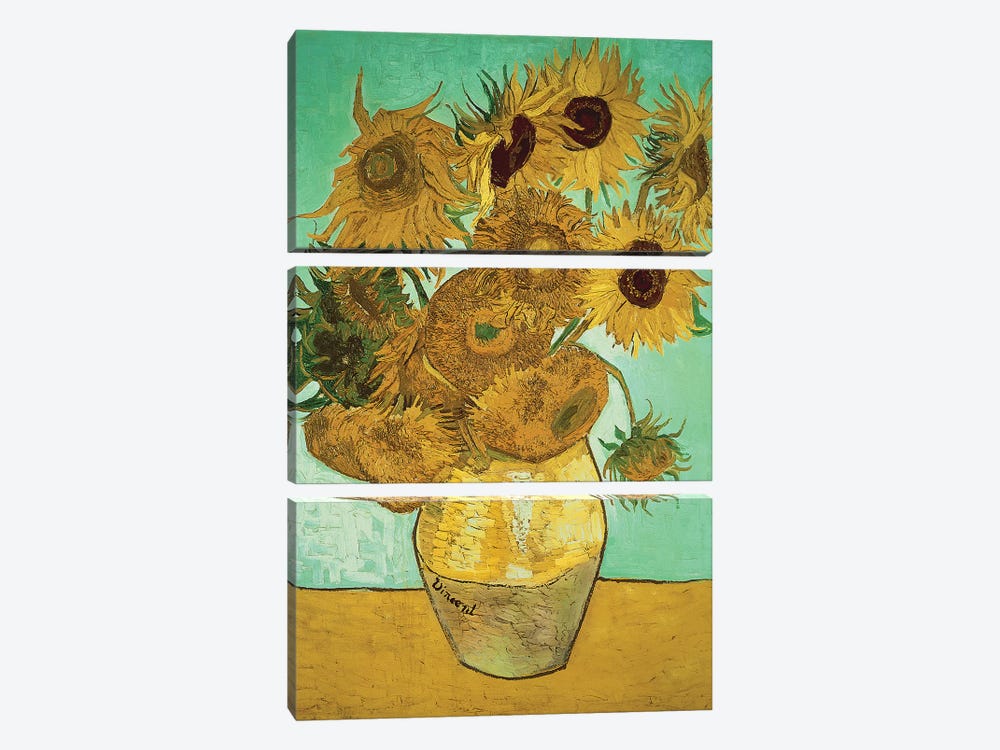 Sunflowers (Third Version), 1888 3-piece Canvas Artwork