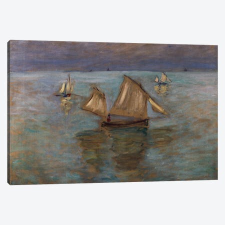 Fishing Boats at Pourville, 1882  Canvas Print #BMN5191} by Claude Monet Art Print