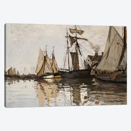 The Port of Honfleur, c.1865  Canvas Print #BMN5194} by Claude Monet Canvas Art