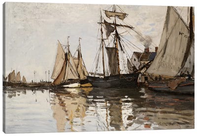 The Port of Honfleur, c.1865  Canvas Art Print - Nautical Art